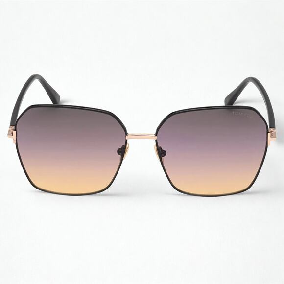 Tom Ford FT0839 01B Women Square Sunglasses 62mm Rose Gold Black
